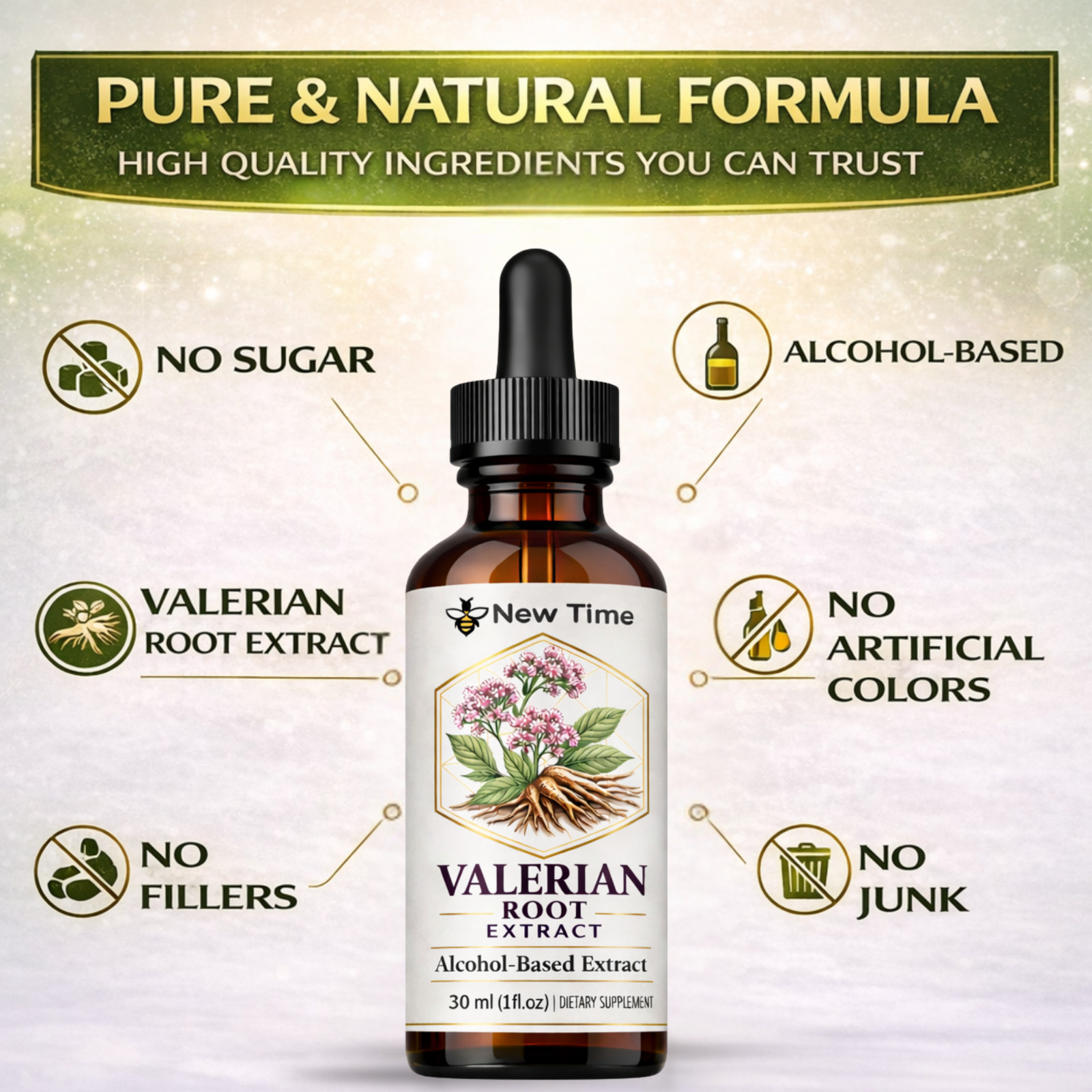 Valerian Root Liquid Extract Sleep Support Herbal Drops 30ml (1 fl oz)