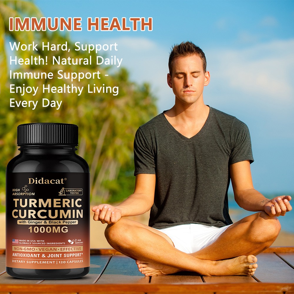 Organic curcumin complex formula: Health support, revitalizing body and mind.