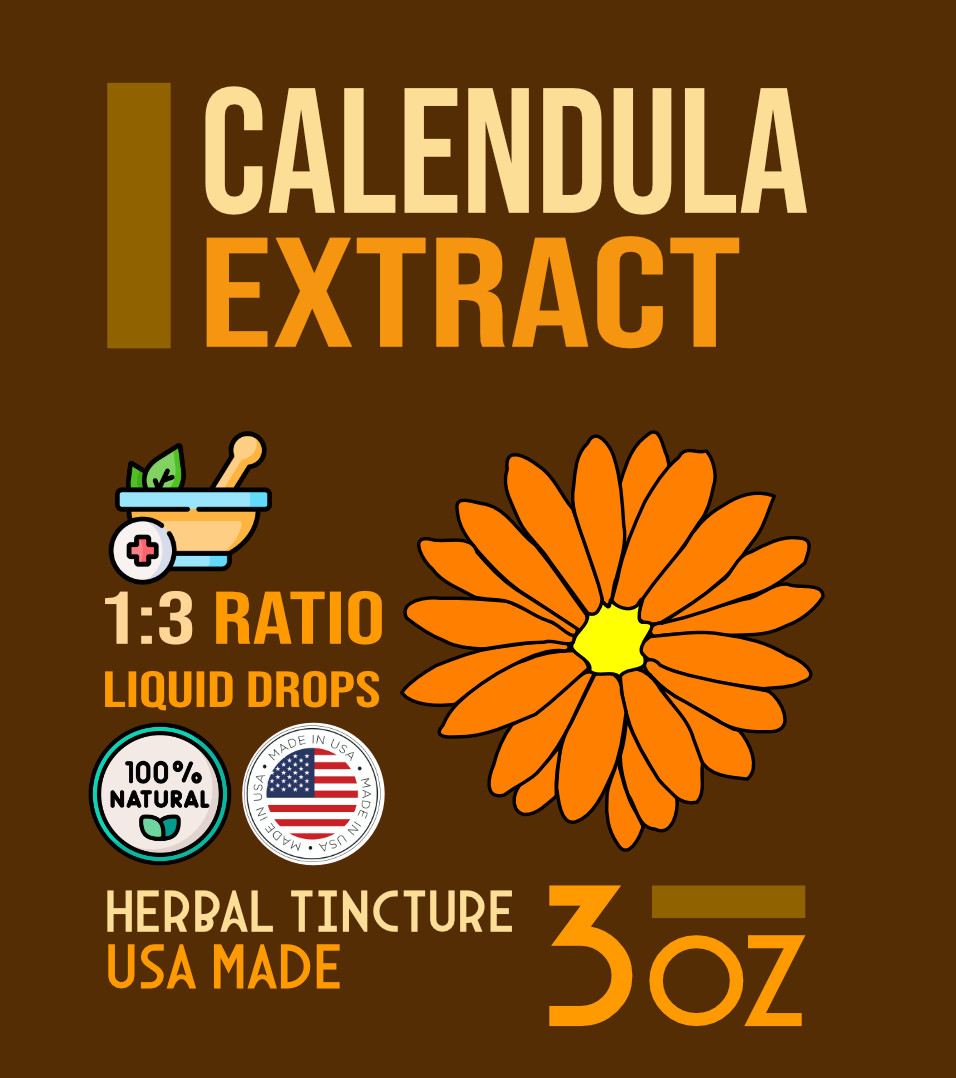 Calendula Extract Tincture – Easy Liquid Drops – (Calendula officinalis)