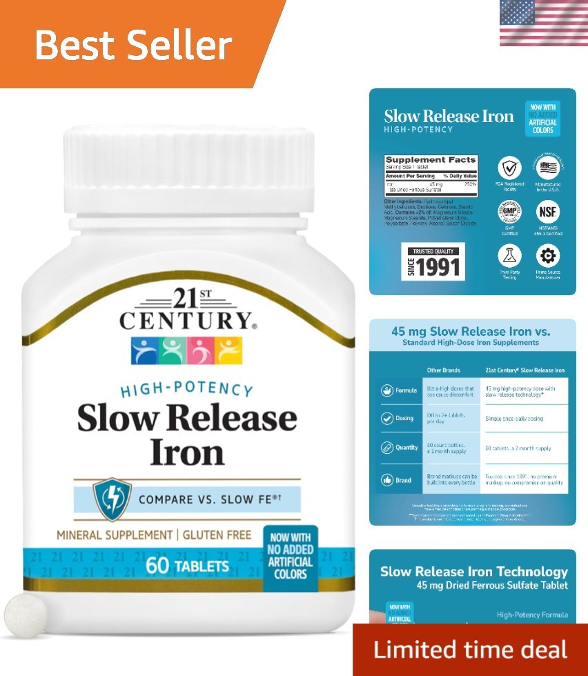 High-Potency Gluten-Free Iron 45mg Tablets – Supports Healthy Red Blood Cells