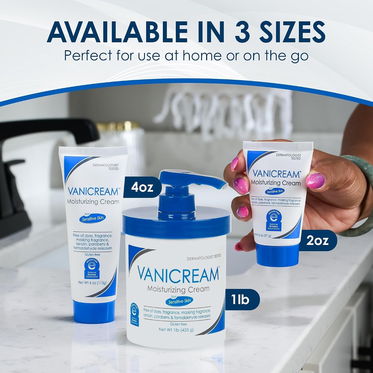 Vanicream 16 Oz Moisturizing Cream with Pump – Fragrance-Free for Sensitive Skin