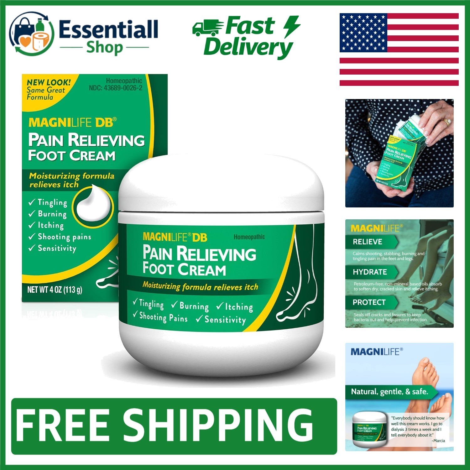 Soothing 4 oz DB Foot Cream – All-Natural Moisturizing Relief for Sensitive Skin