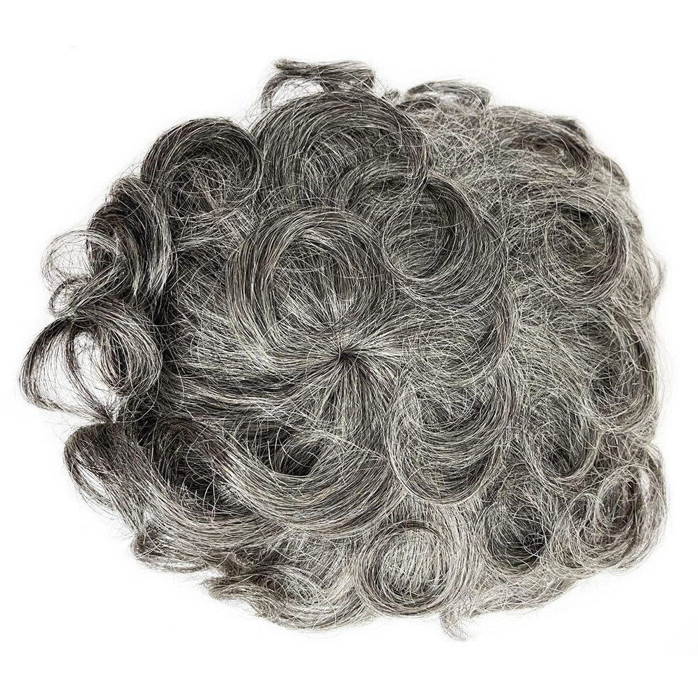 Short Wavy Curly Hair Crown Topper Human Hair Replacement for Women’s Thin Hair