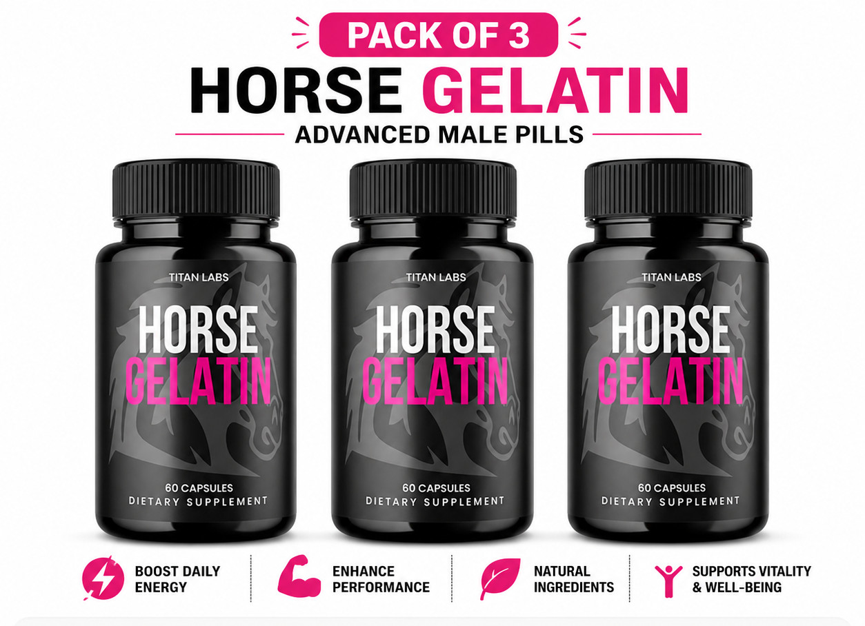 Horse Gelatin Advanced Male Support Supplement HorseGelatin 60 Cap Pack of 3