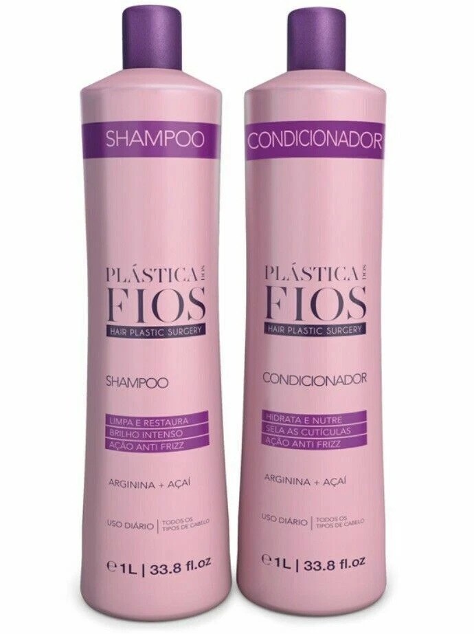 Cadiveu Plastica Dos Fios Brazilian Hair Treatment Washing Kit Home Care 2L
