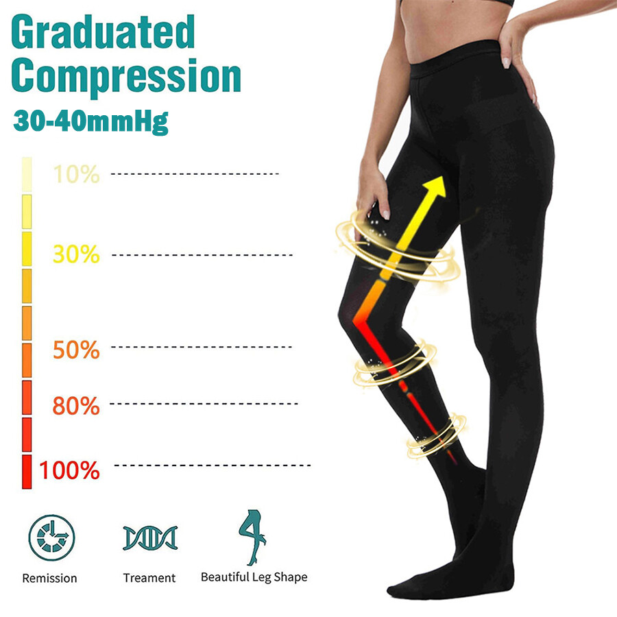 Pantimedias de compresión Mujeres Hombres 30-40 mmHg Calcetines de soporte