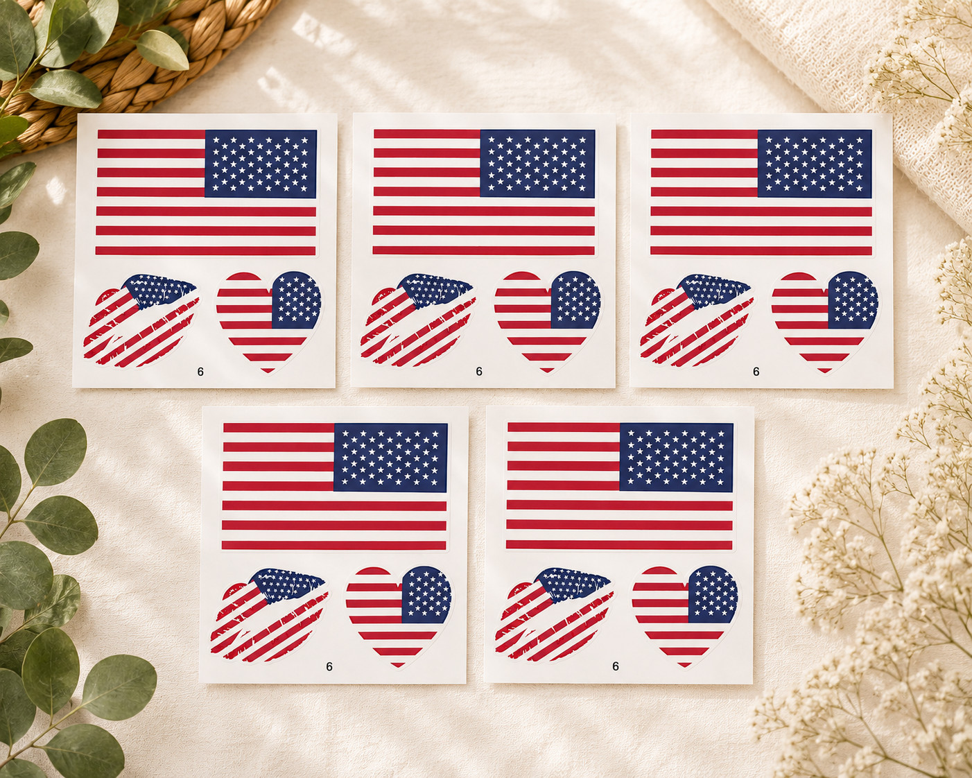 World Cup national flag tattoo sticker 5 sheets, 15 tattoo stickers