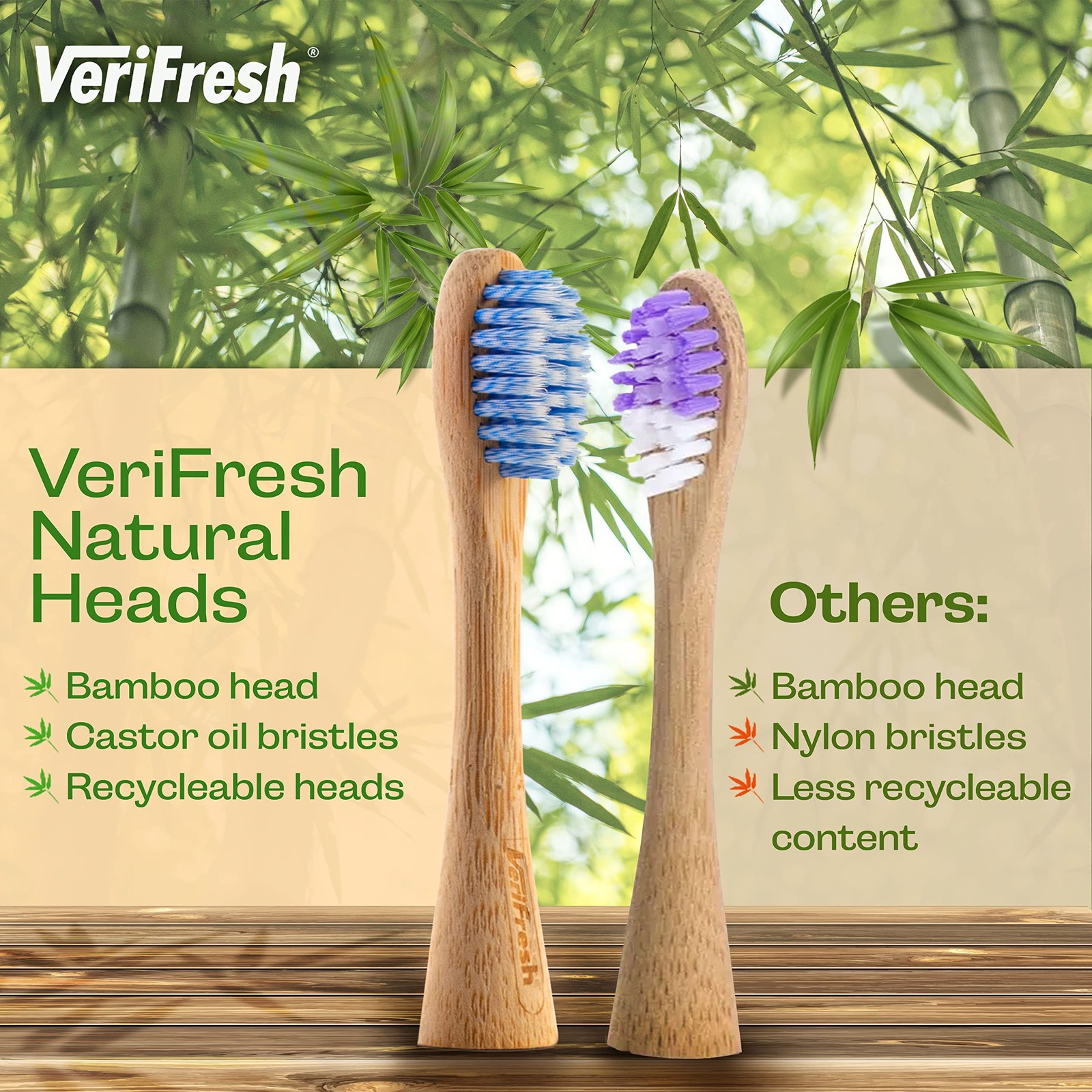 Toothbrush Set with 2 Replacement Brush Heads for Complete Oral Hygiene Care