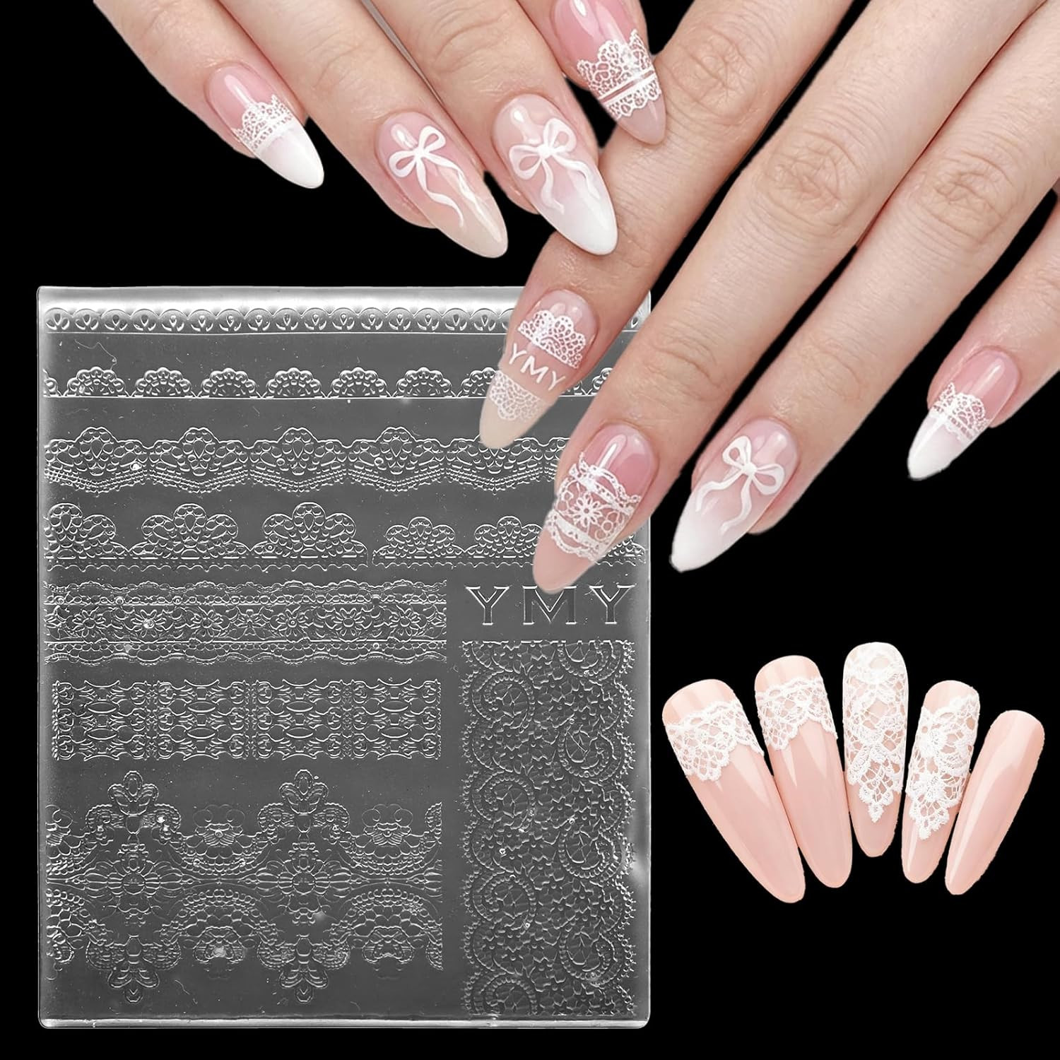 3D Lace Silicone Nail Art Molds for DIY Manicure and Salon Designs