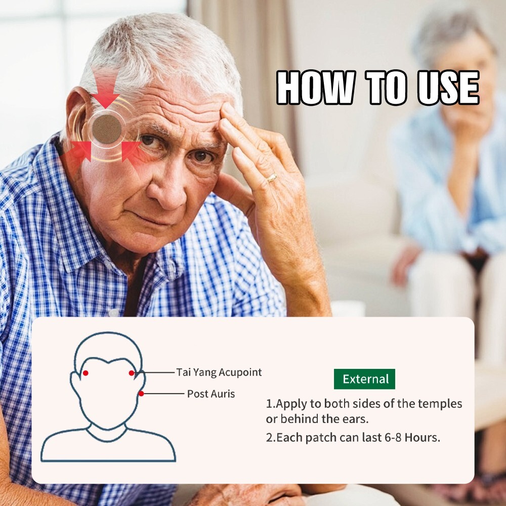 10Pcs Migraine Headache Relief Patch, Fast Acting Support for Neuralgia Symptoms