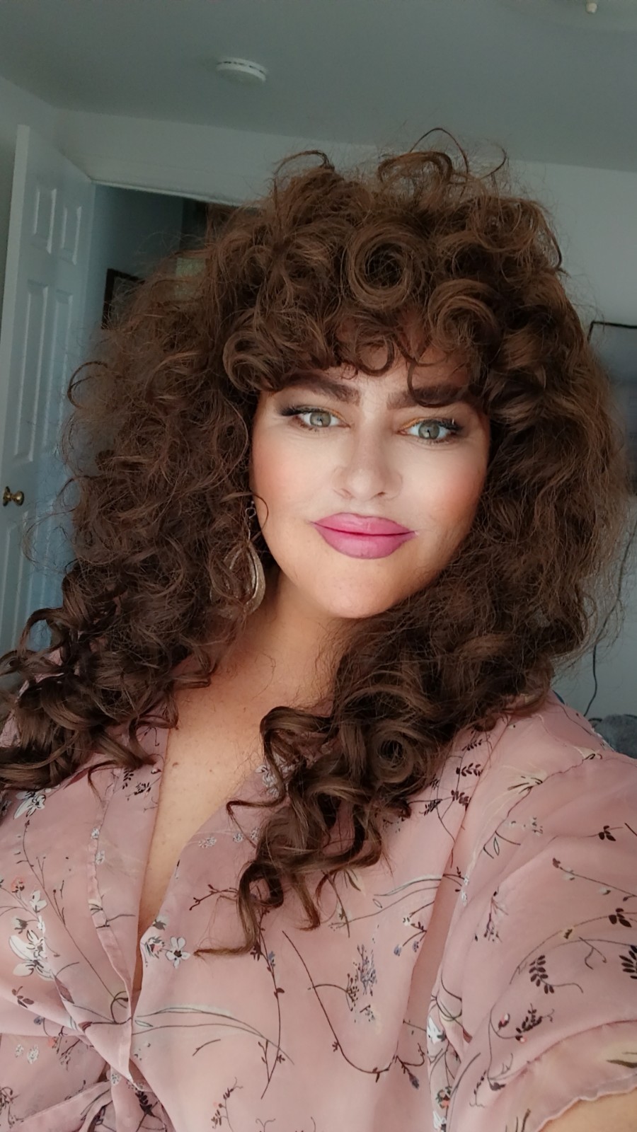 Lace Front Curly Synthetic Wig Medium Brown 11-20in Classic Bonded Women’s