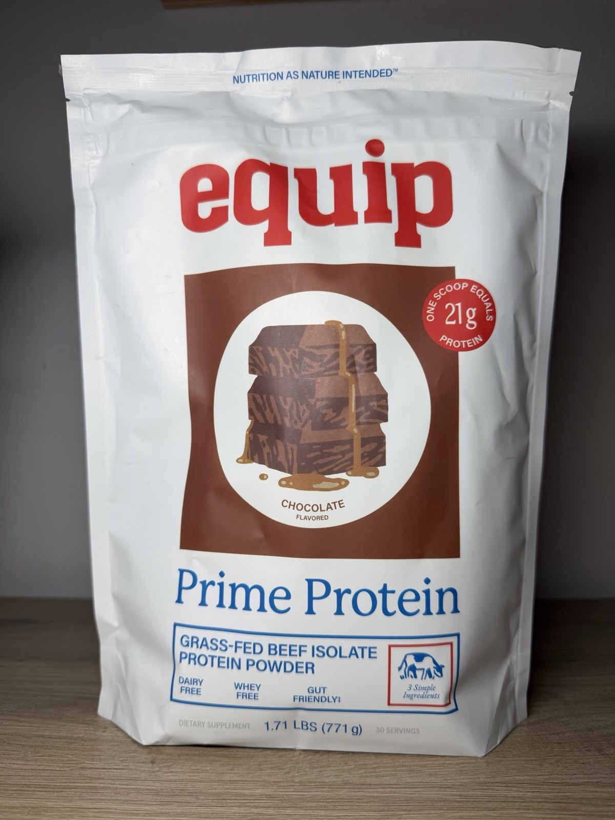 Equip Prime Protein Chocolate 1.71 Lbs Grass feed beef isolate 3/28