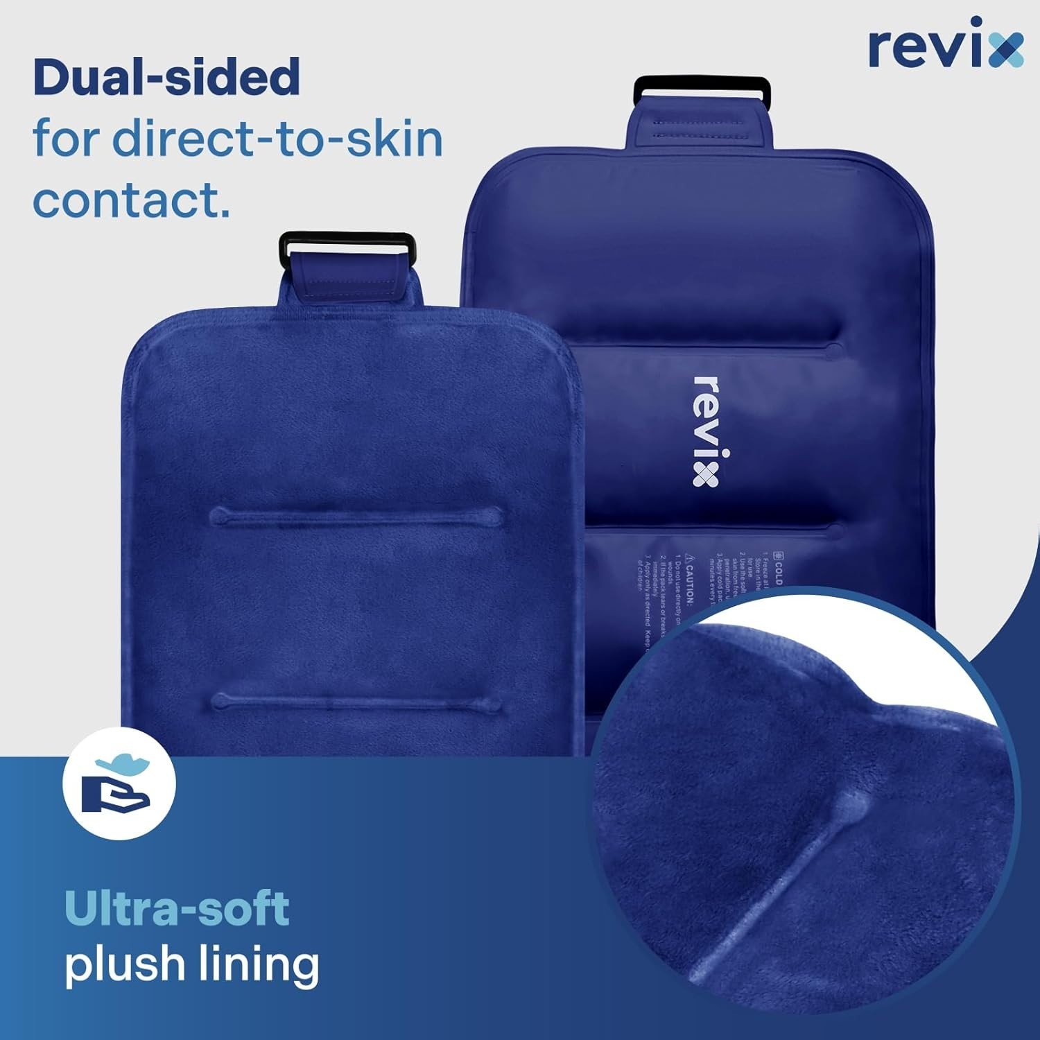 Plush Lined Navy Ice Pack: Versatile Gel Compress for Swelling and Pain Relief