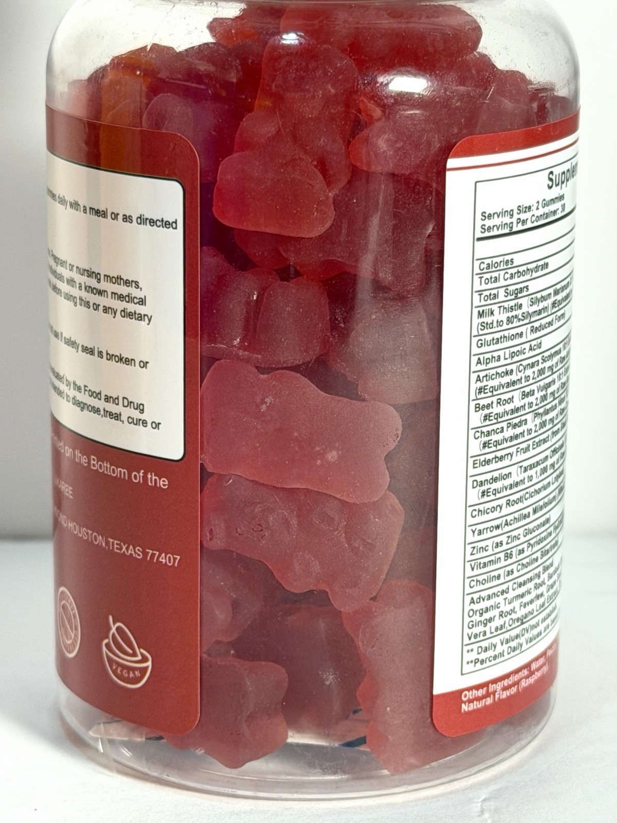 Lukaree Liver Cleanse Detox & Repair Gummies Milk Thistle+ Sugar Free Raspberry