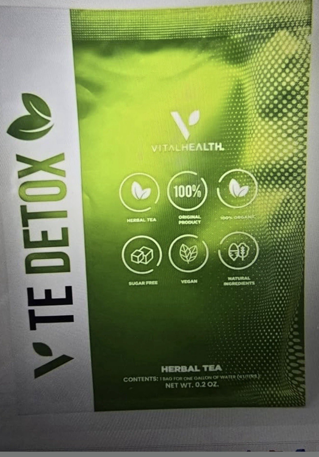 Vital Health Detox Herbal Tea Sachet Sugar-Free Vegan, 0.2 oz