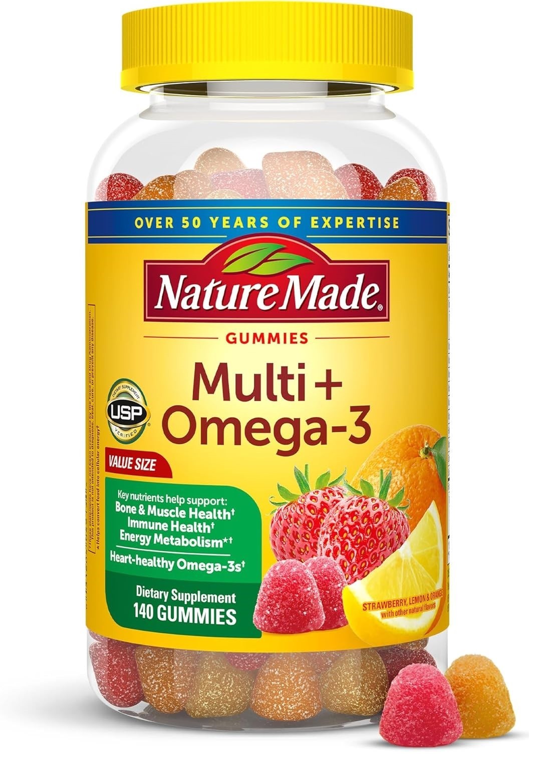 Nature Made Multivitamin Omega 3 Gummies Daily Support 140 Count