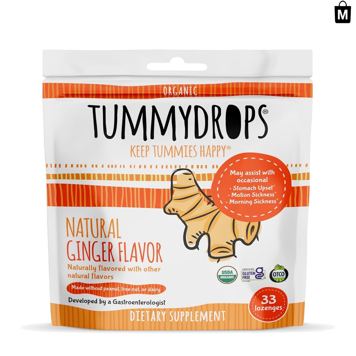 Restorative Natural Ginger Lozenges – 33 ct for Digestive Wellness | Gluten-Free