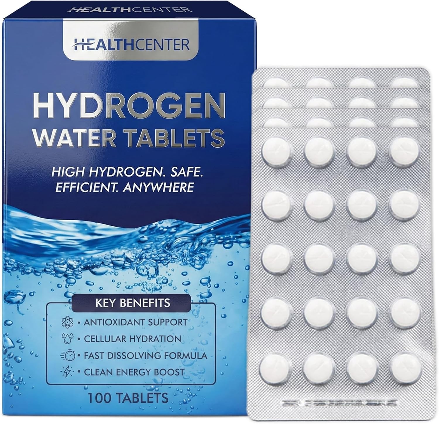 100 Molecular Hydrogen H2 Tablets Magnesium Supplement Athletic Recovery Energy