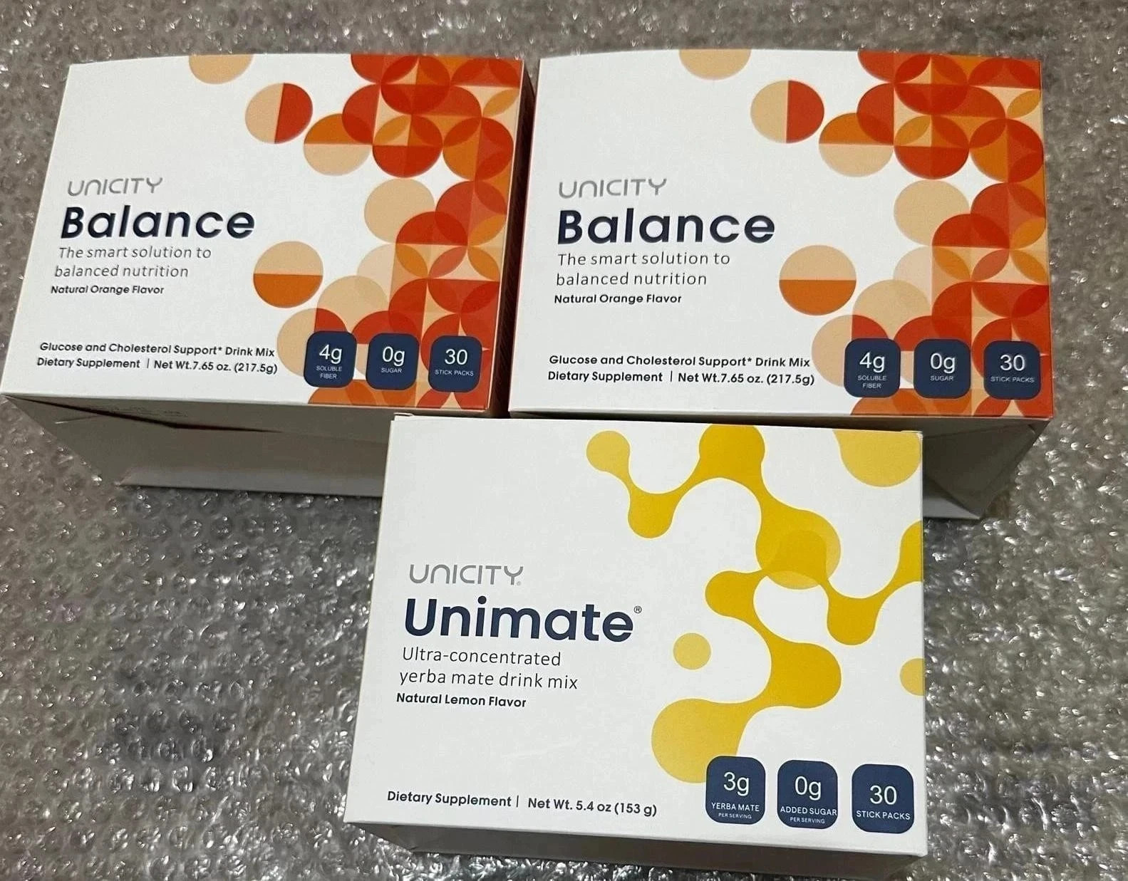 Pack Of 3-Unicity Balance 60ct + Unimate Lemon 30ct Combo (Free Shipping)