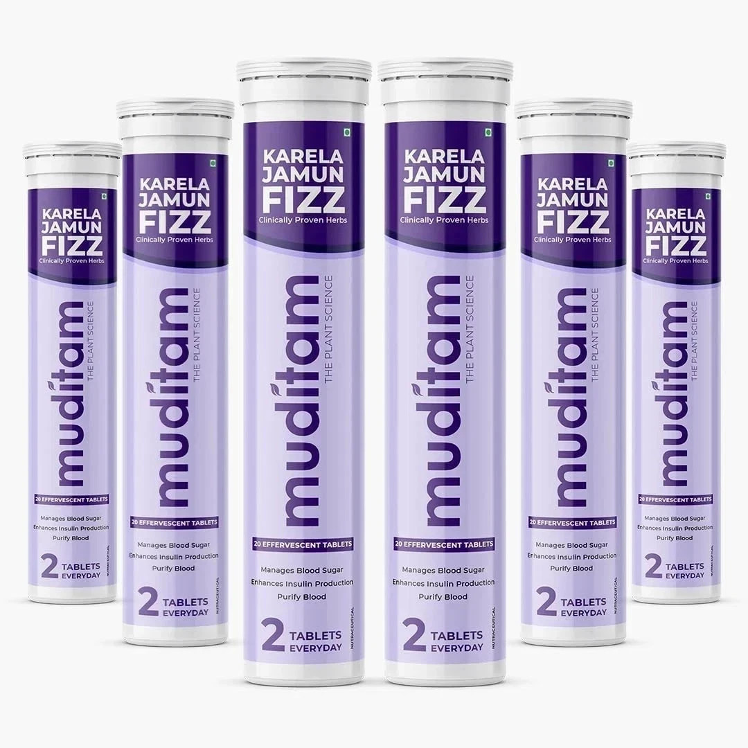 Muditam Ayurved Jamun Fizz | Balance Sugar120 Effervescent Tablet 2 Months Pack