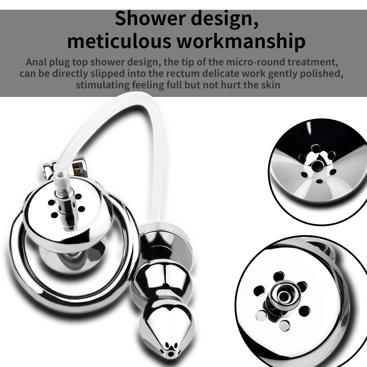 Sissy Inverted Negative Cage with Beaded Plug To Pee Clean Chastity Device Male