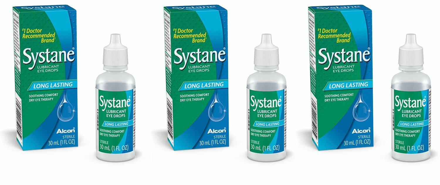 Systane Long Lasting Lubricant Eye Drops, 30-mL (1 Fl Oz (Pack of 3)) Alcon