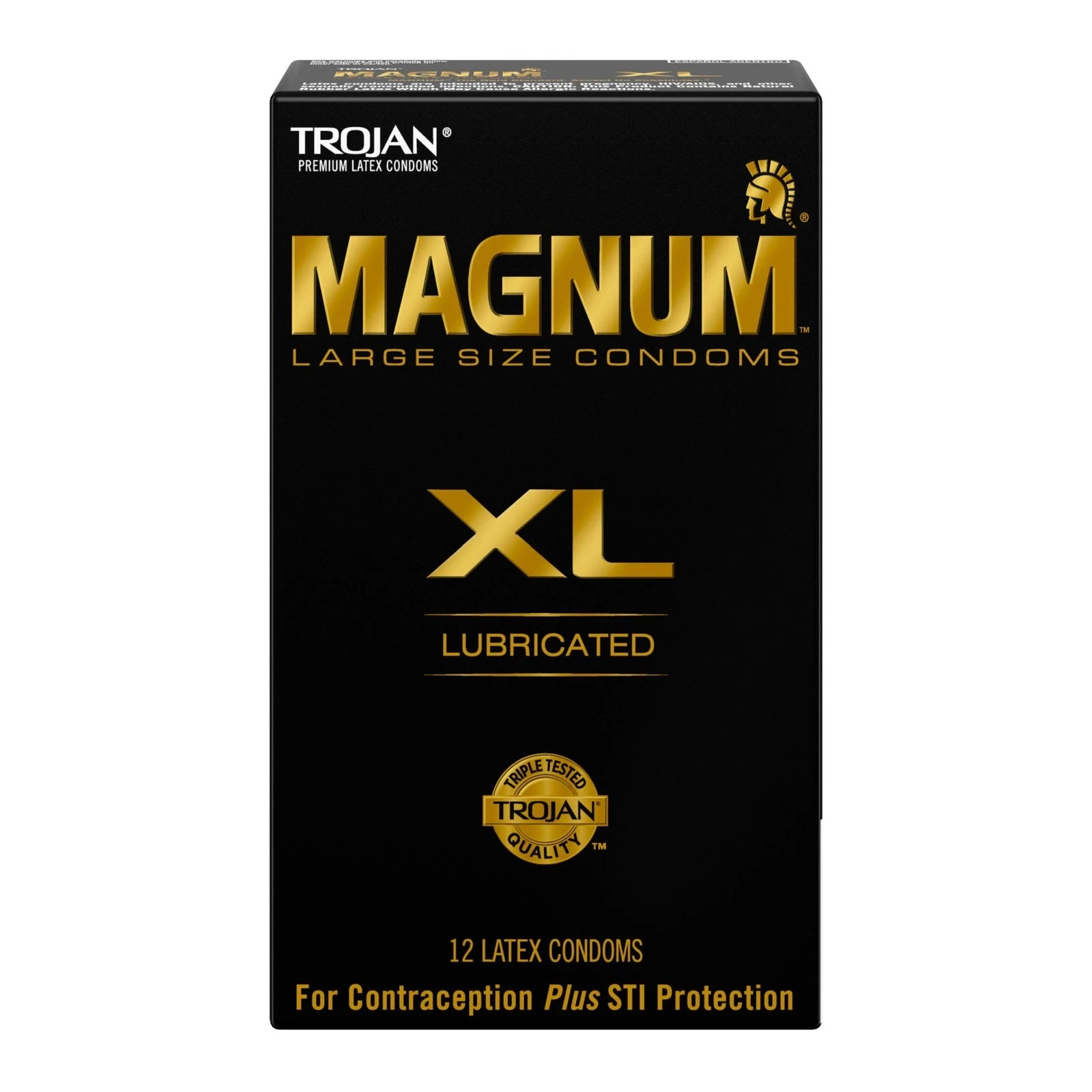 TROJAN Magnum XL Lubricated Condoms – 12 Count Large Size Latex Condom