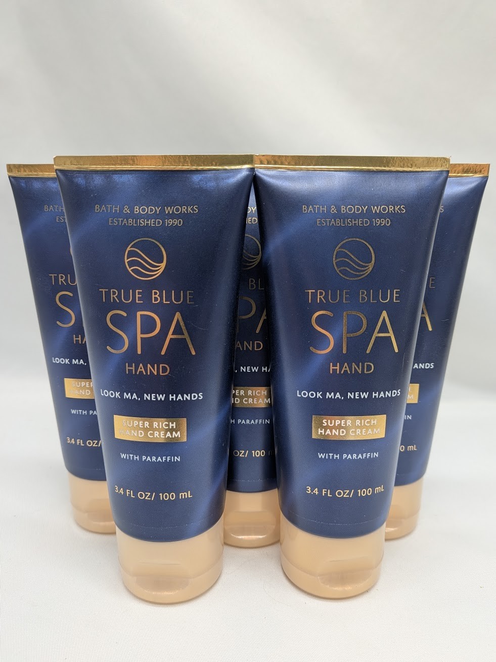 Qty (5) Bath & Body Works TRUE BLUE SPA HAND Cream 3.4 Oz