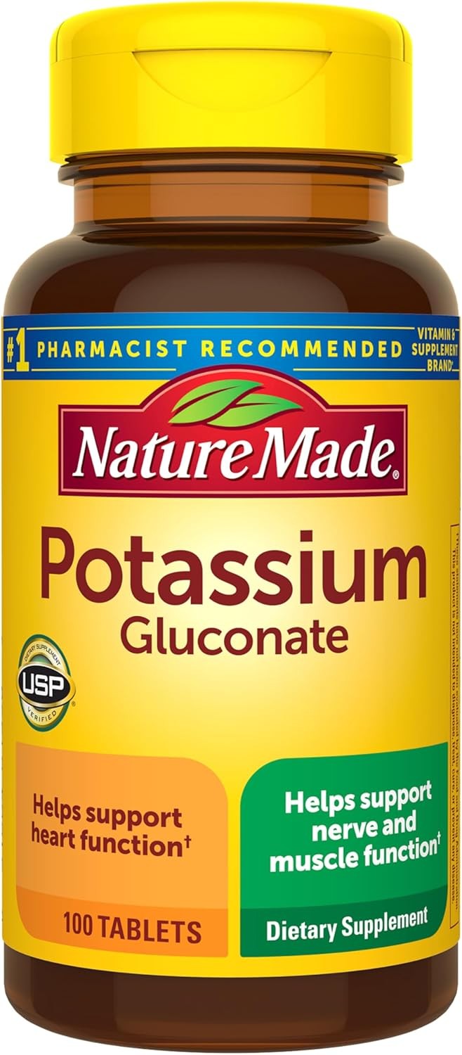 Potassium Gluconate 550 mg, Chloride Free Potassium Supplement, Electrolyte