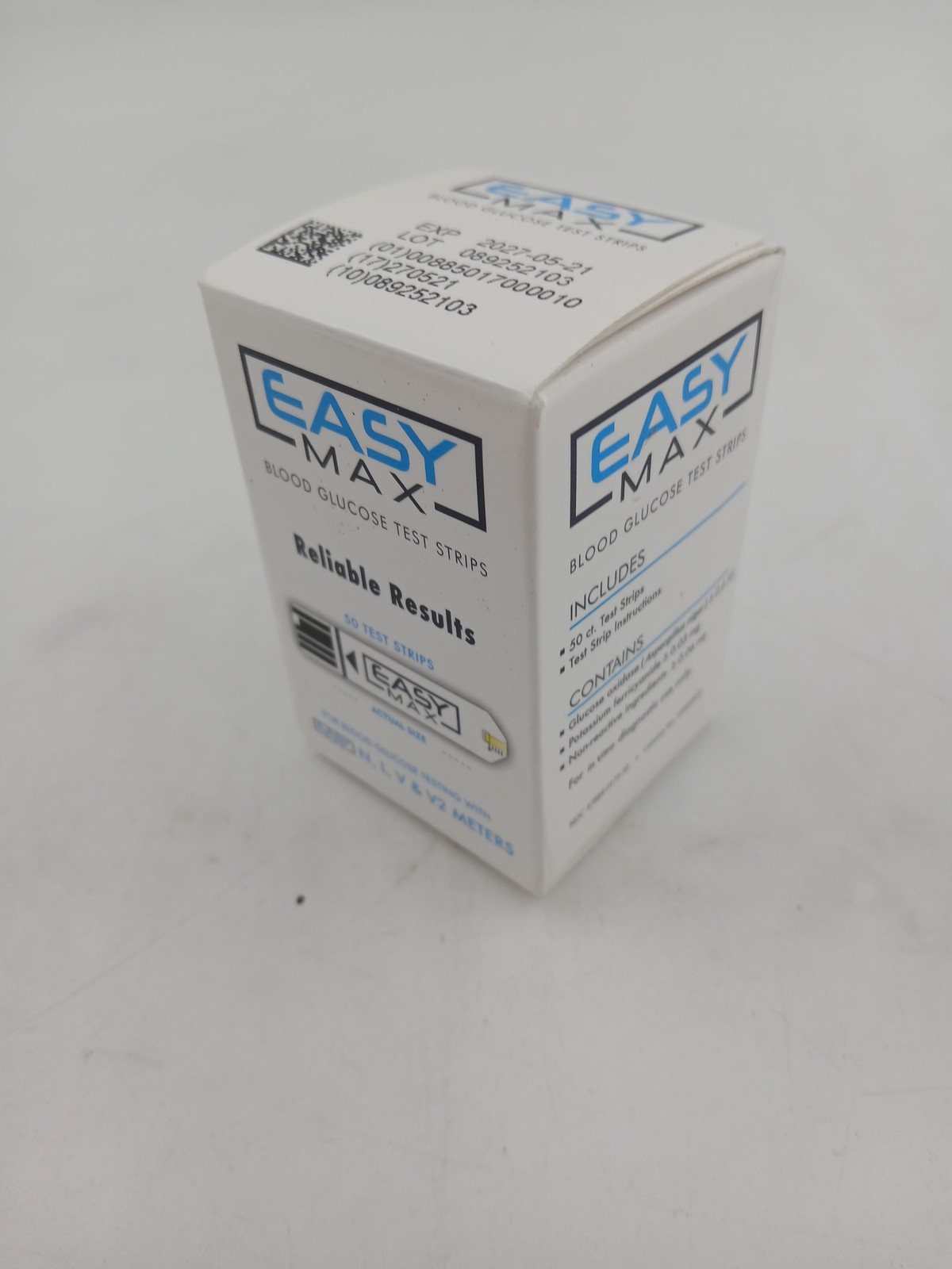 EasyMax Glucose Test Strips 50ct Exp May 2027 + Teladoc 50 Lancets 30G Blue