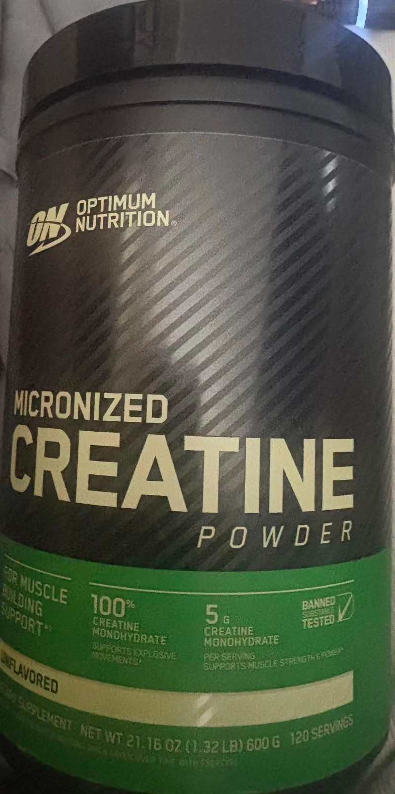 Optimum Nutrition Creatine Powder – Unflavored (600 Gram) 21.16 OZ 120 SERVINGS