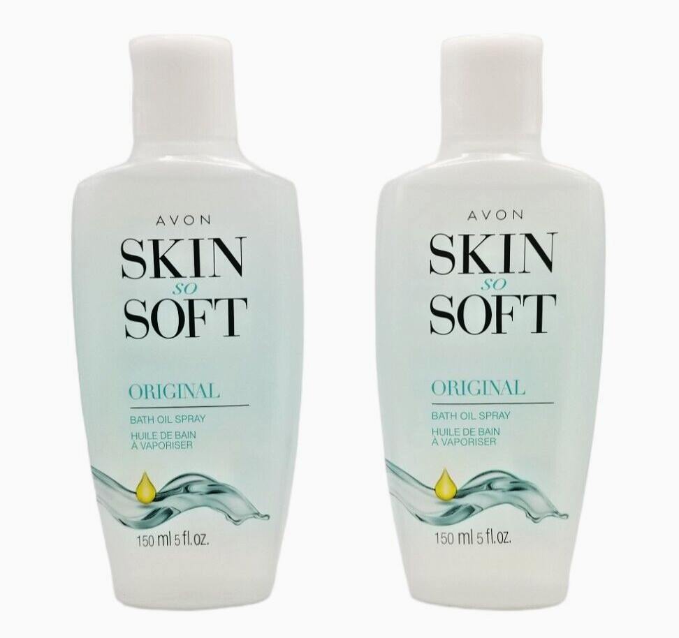 2 PCS Avon SKIN SO SOFT BATH OIL ORIGINAL 5 oz SPRAY w/ PUMP “FRESH & NEW”