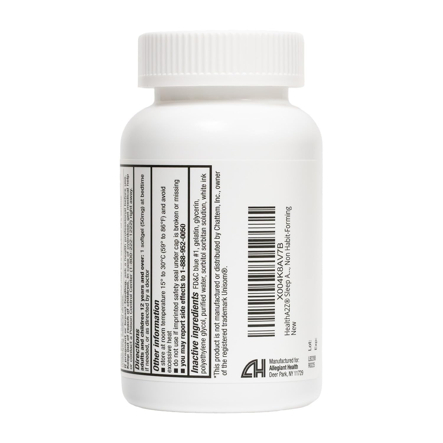 HealthA2Z® Sleep Aid | Diphenhydramine 50mg | 200 200 Count (Pack of 1), Blue