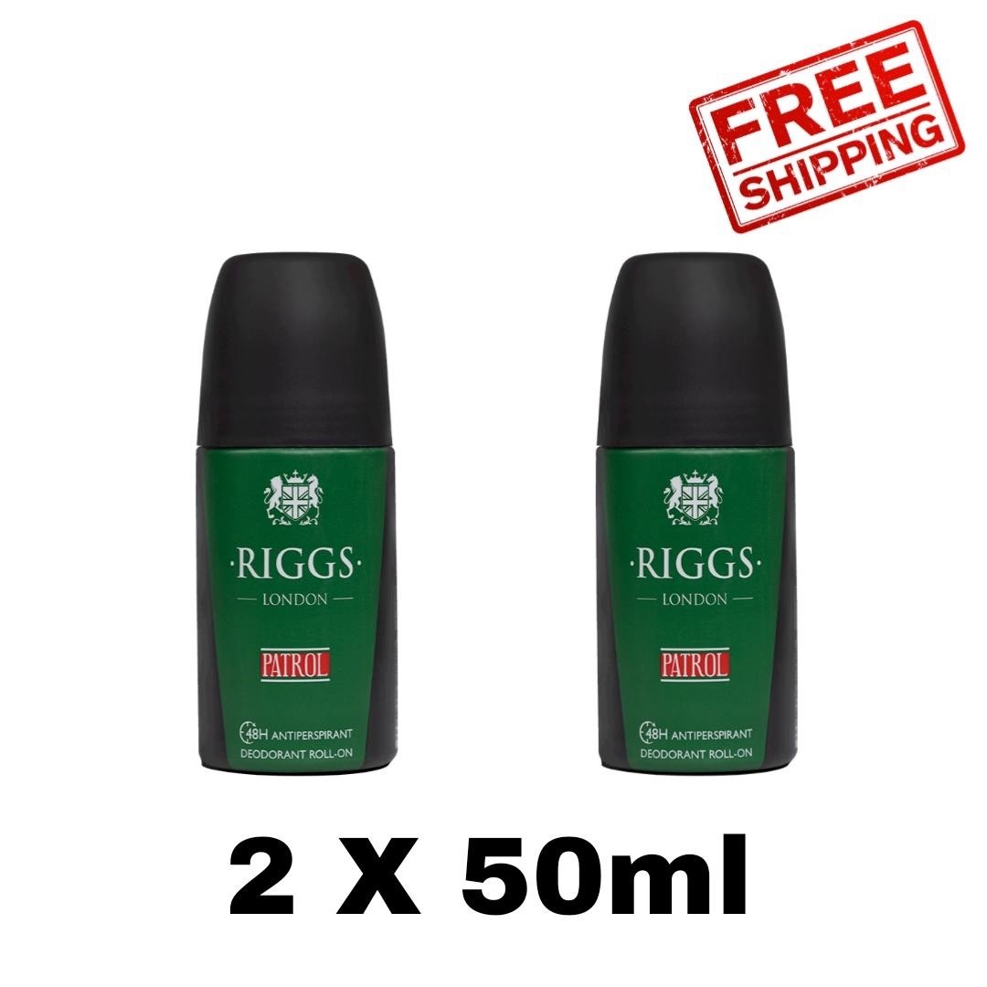 2 X 50ml Riggs London Patrol 48H Antiperspirant Deodorant Roll On For Men