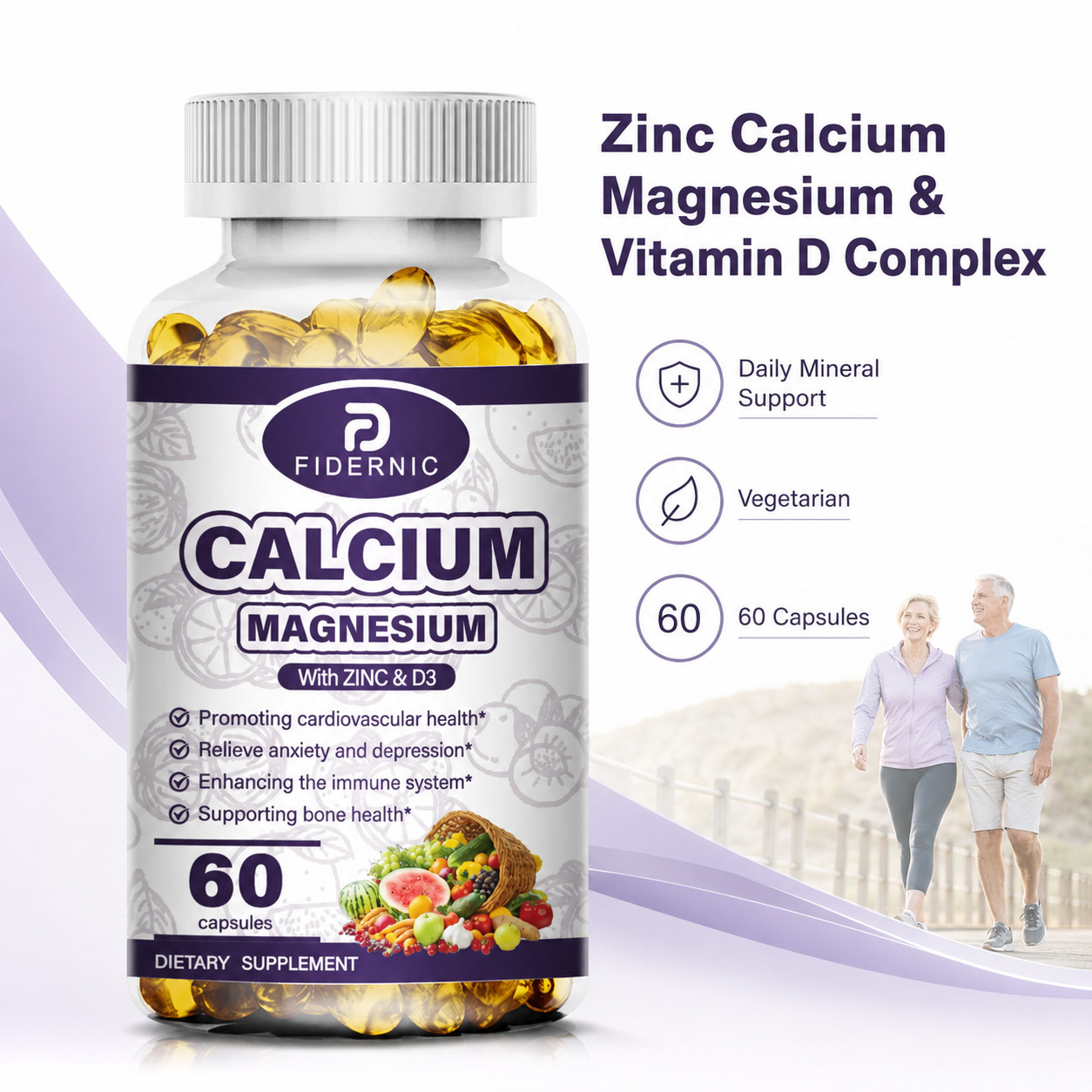 Magnesium Glycinate Capsules 60ct Sleep Muscle Support