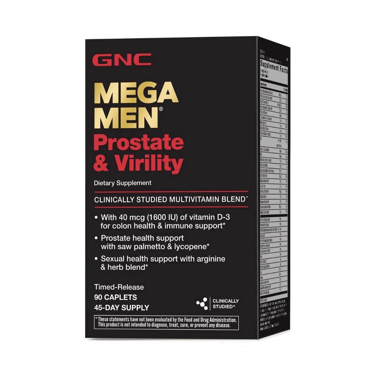 GNC Mega Men Prostate & Virility 90 Caplets Exp 03/28 Free Shipping