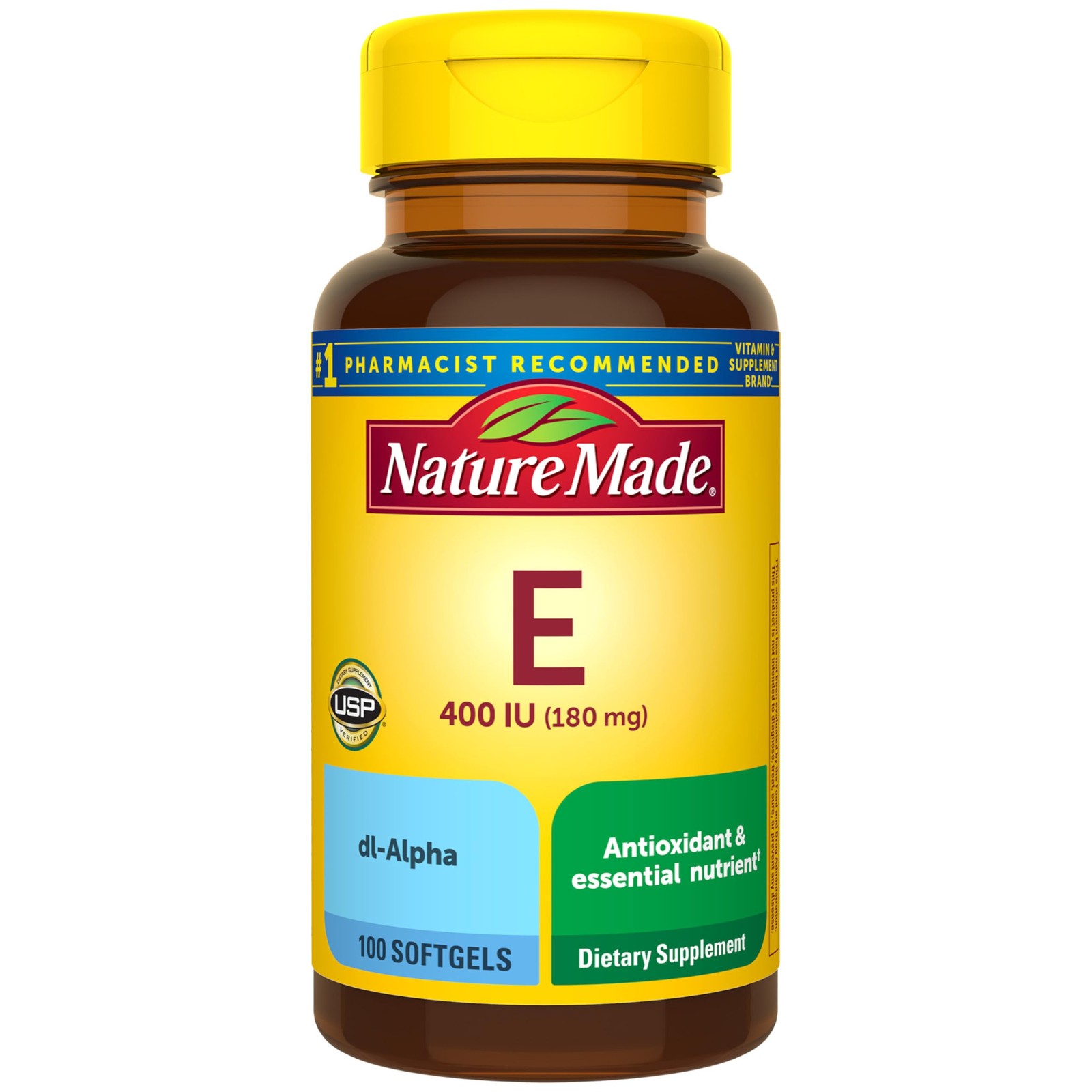 Vitamin E 180 mg (400 IU) 100 Count (Pack of 1), No Color