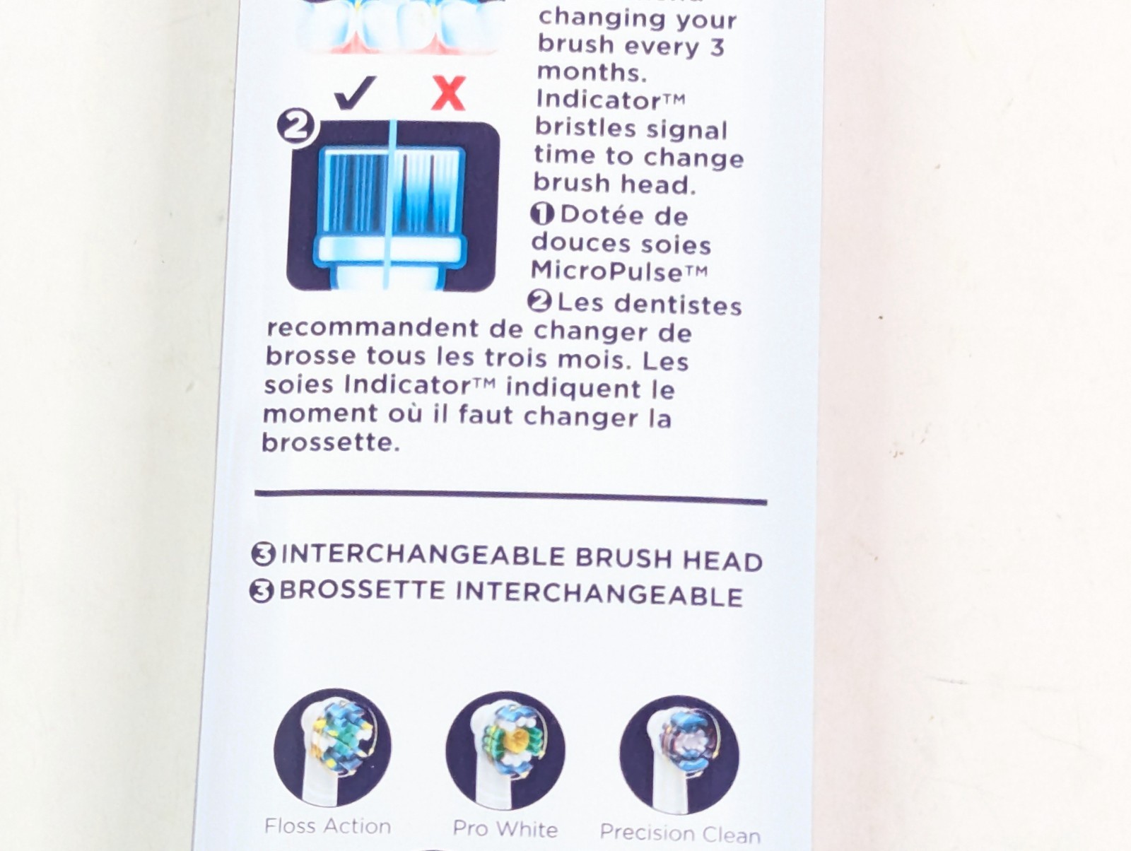 Oral B Triumph Floss Action Replacement Brush Heads EB25-3, 3 Count New