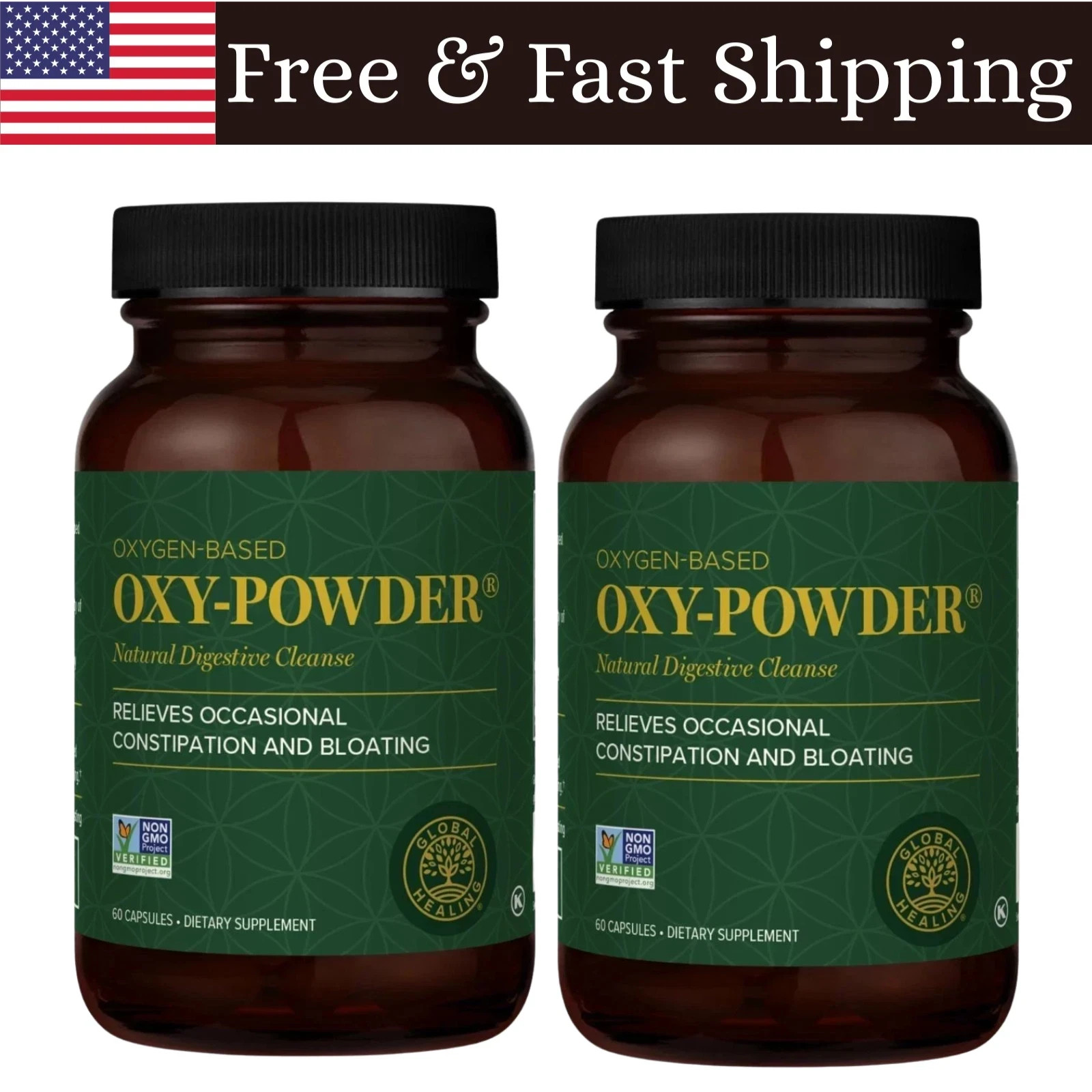 Oxy Powder Colon Cleanse & Natural Detox Pills For Constipation Relief – 120 Ct.