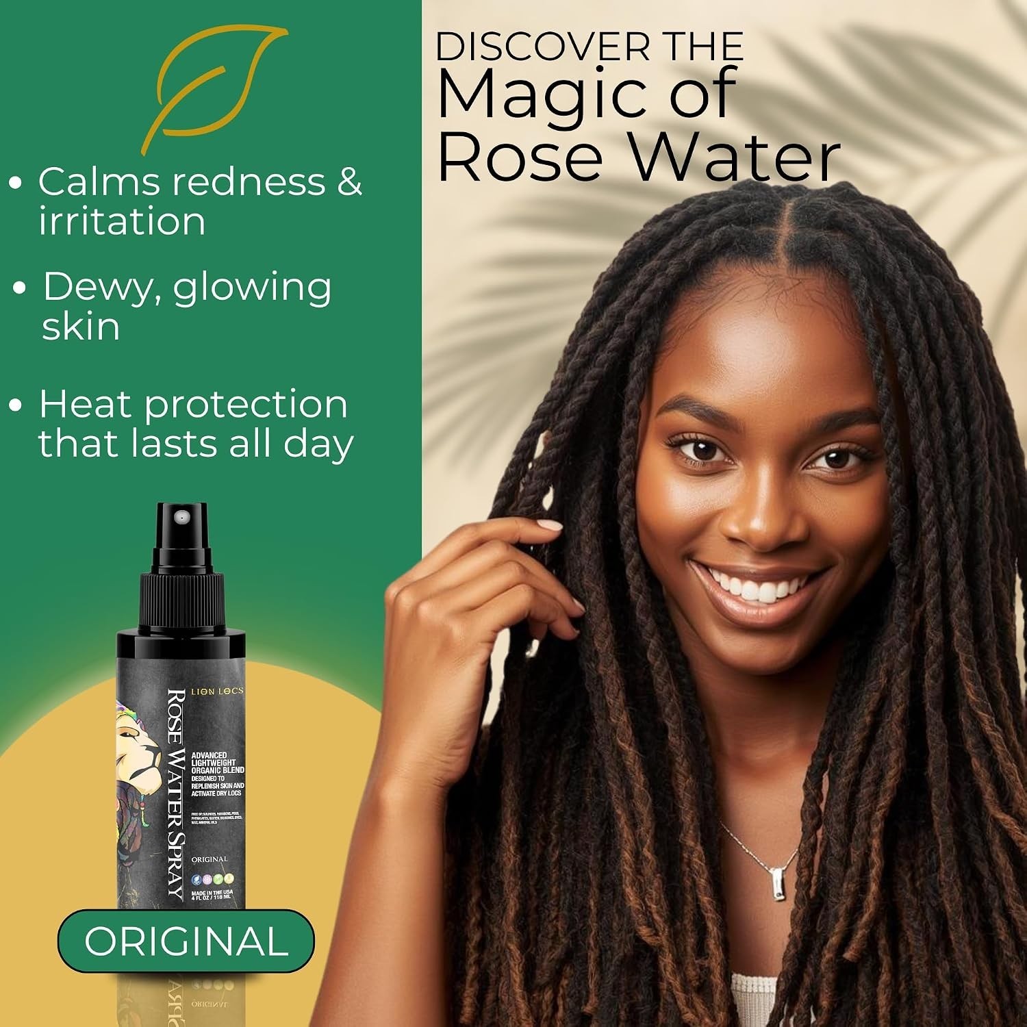 Essential 4oz Rosewater Spray for Dreadlocks & Skin Hydration – Formula