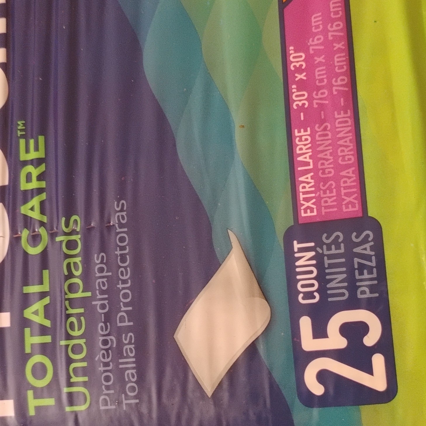 Prevail Total Care Underpads Super Absorbent XL 30 x 30 Moisture Barrier 25 Ct
