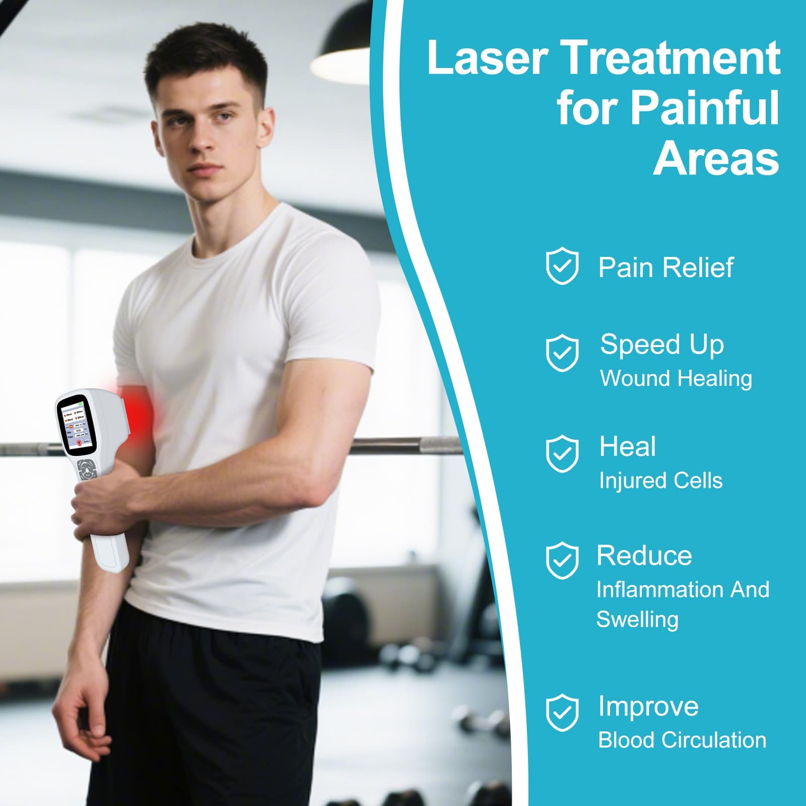 2500mW Red Infrared Laser Light Machine for Tennis Elbow Shoulder Pain Soreness