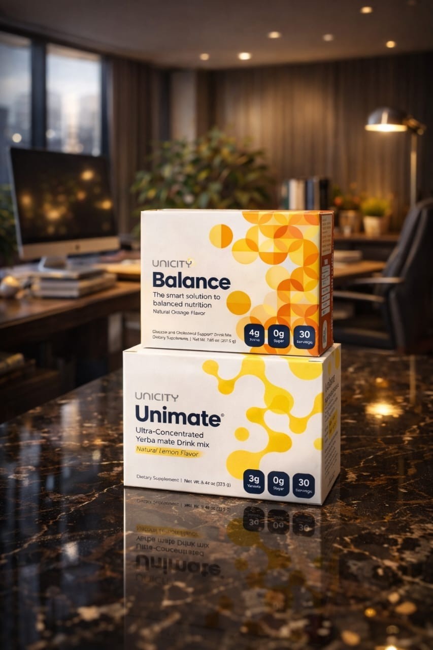 Unicity Unimate Lemon & Balance Orange Drink Mix Combo – 30 Packets Each