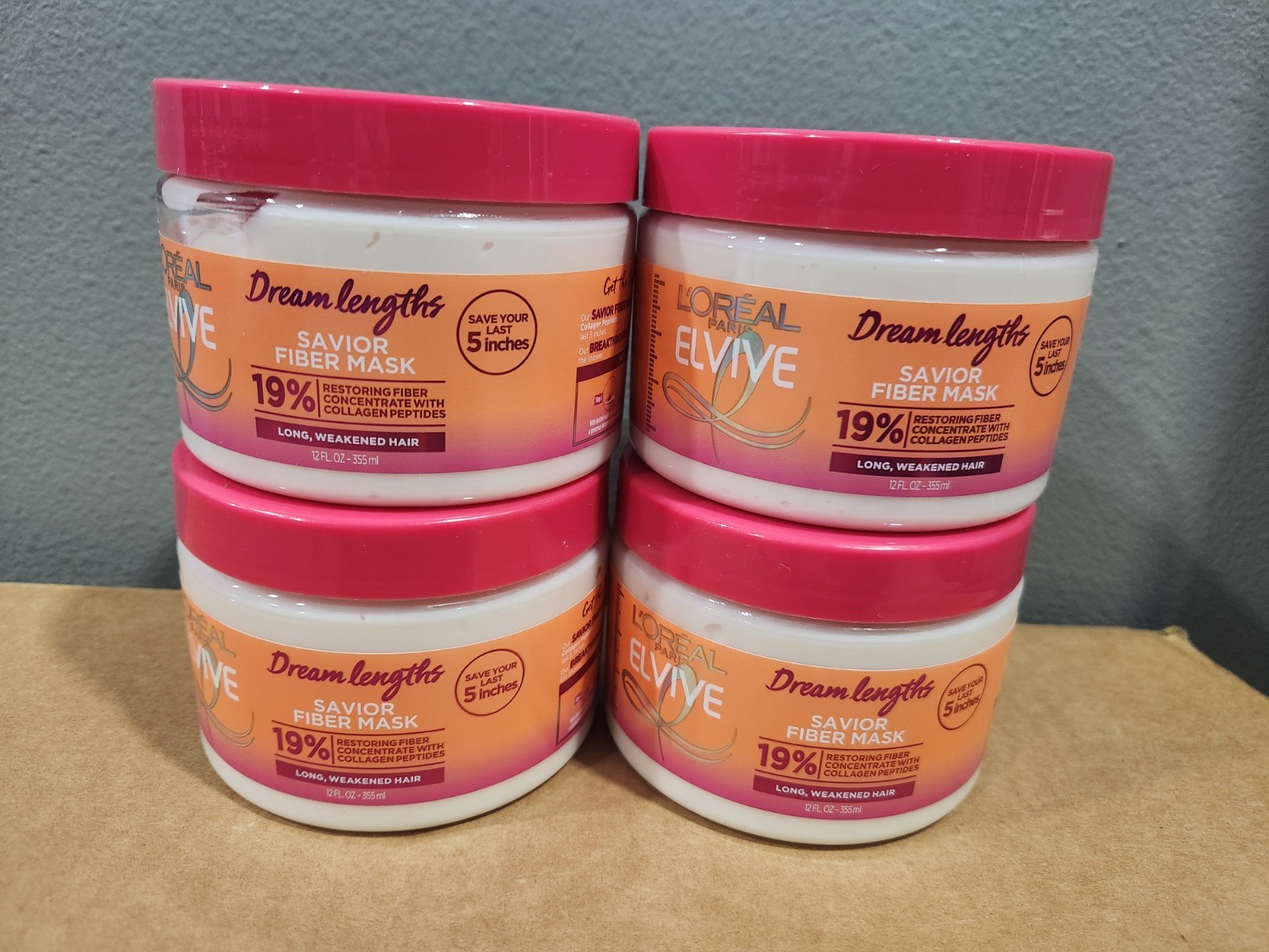 L’Oreal Elvive Dream Lengths Savior Fiber Mask 12oz 4 Pack