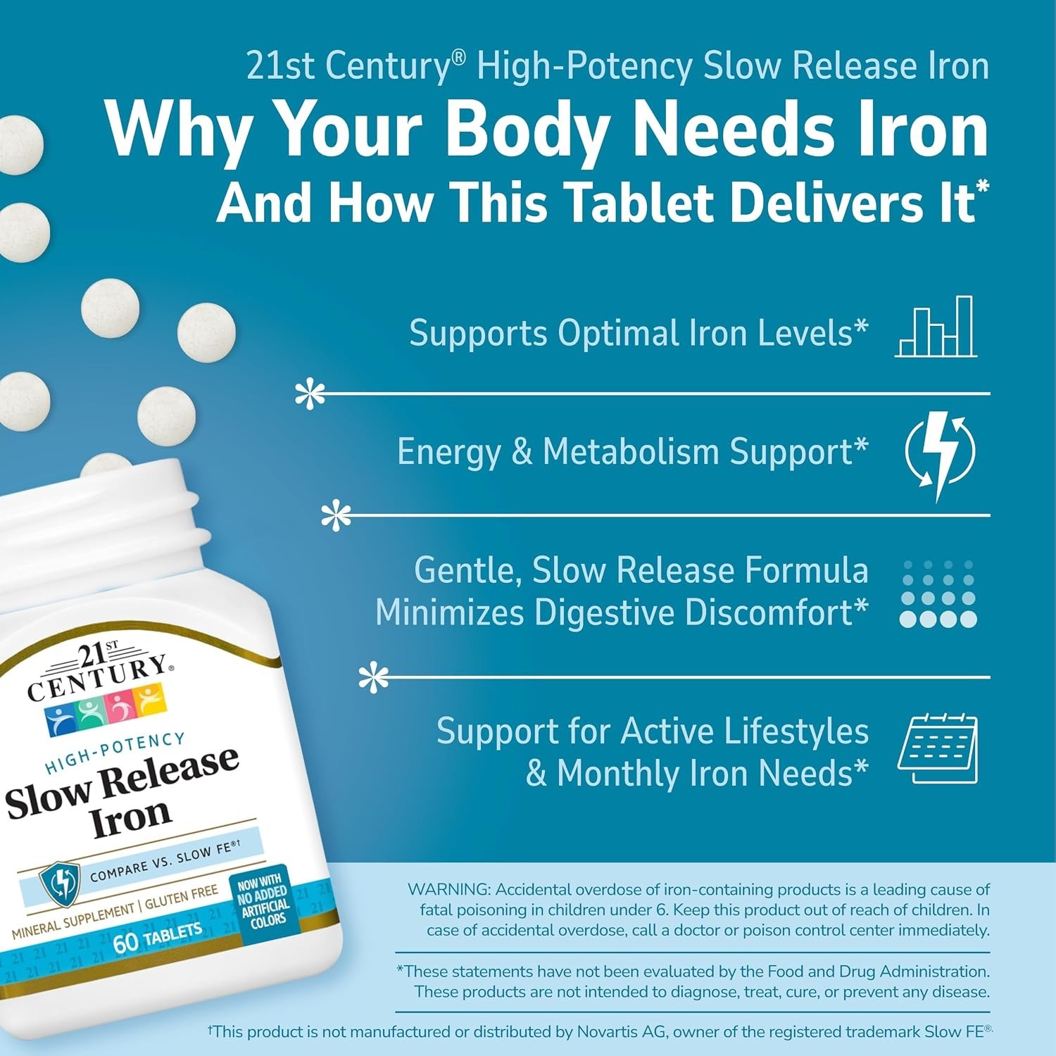 High-Potency Gluten-Free Iron 45mg Tablets – Supports Healthy Red Blood Cells