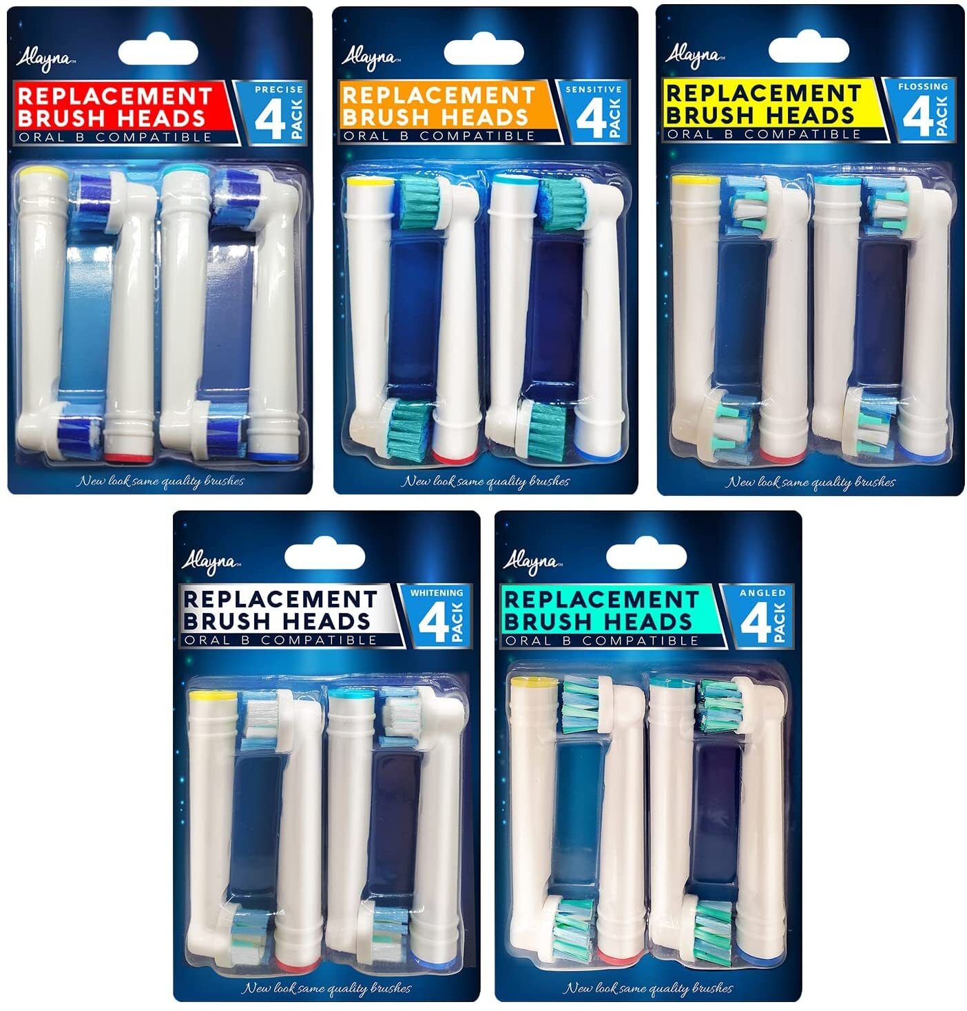 Alayna Toothbrush Replacement Heads Compatible with Oral B – 20 Toothbrushes