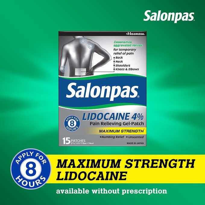 Salonpas Pain Relieving Gel-Patch Maximum Strength 15 Patches