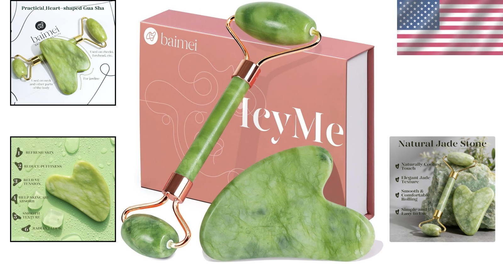Portable Jade Roller & Gua Sha Set – Effortless Skincare & Puffiness Relief
