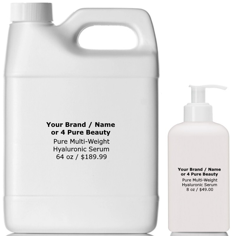 100% Pure Hyaluronic Acid Ultra Hydrating Serum 64 oz + 8 oz, WHOLESALE, BULK HA