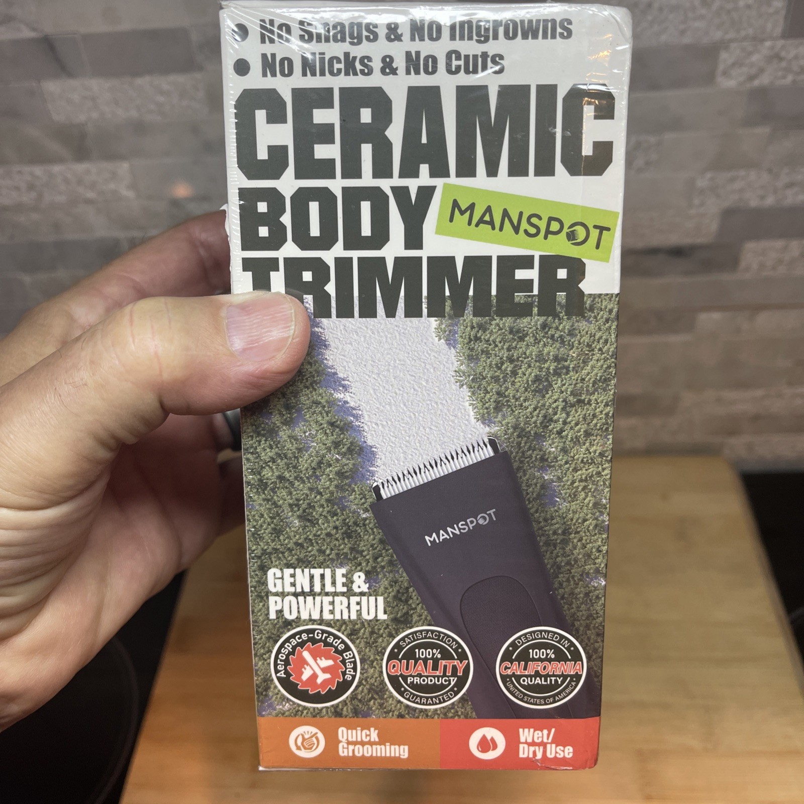 MANSPOT Ceramic Body Groin Hair Trimmer Men Ball Pubic NEW SEALED Wet/Dry